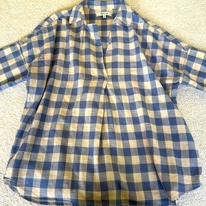 Madewell Women's Courier Button Back Shirt Oversized Size XS